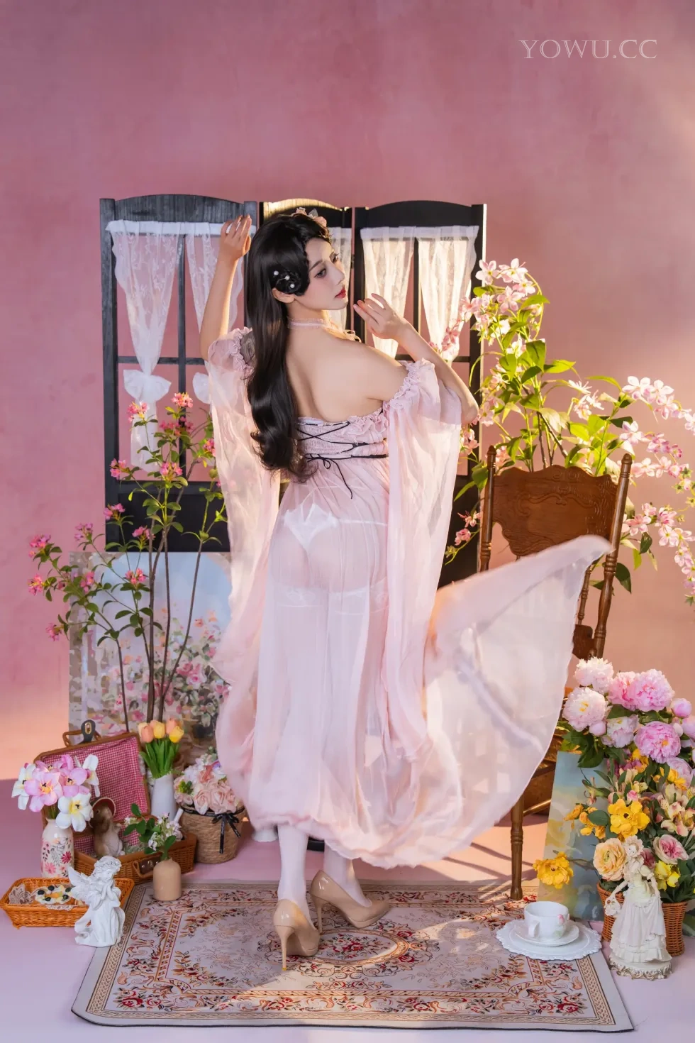 奈汐酱nice 《粉红茶事》唯美古风写真在线欣赏