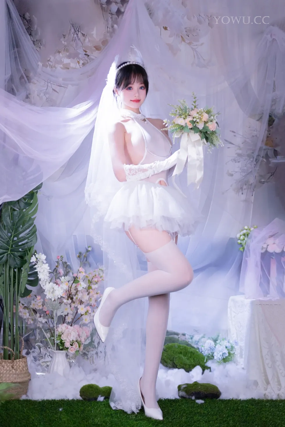 星黛鹿鹿i白丝花嫁Cosplay梦幻写真在线欣赏