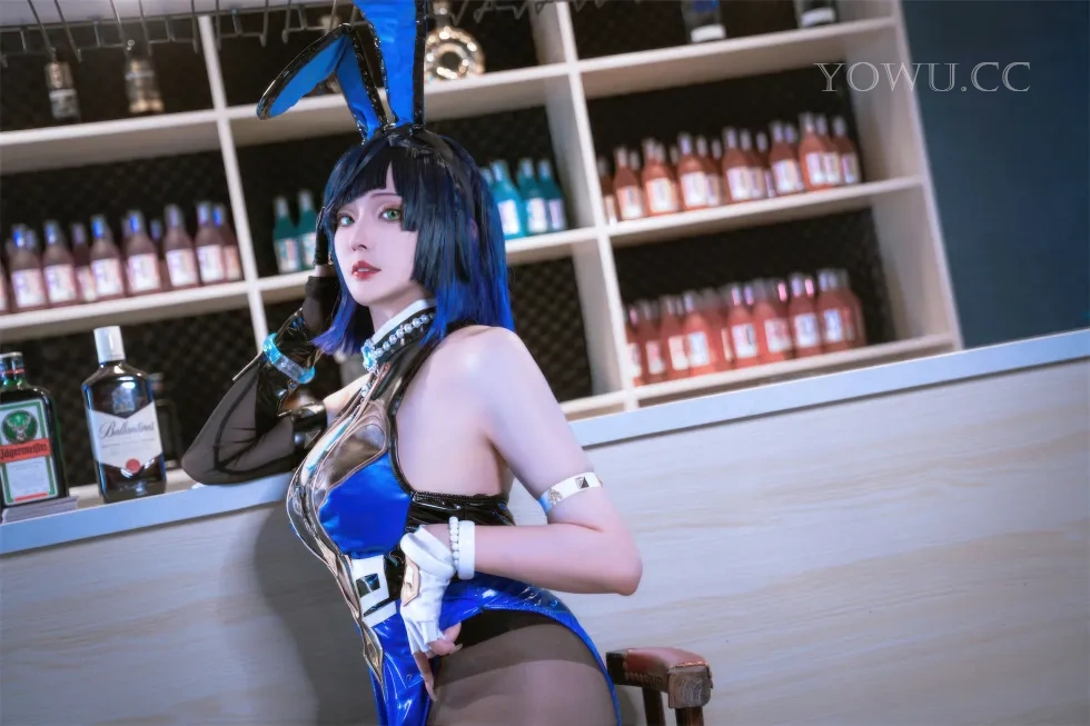 Natsuko夏夏子Cosplay原神夜兰 黑丝兔娘御姐风
