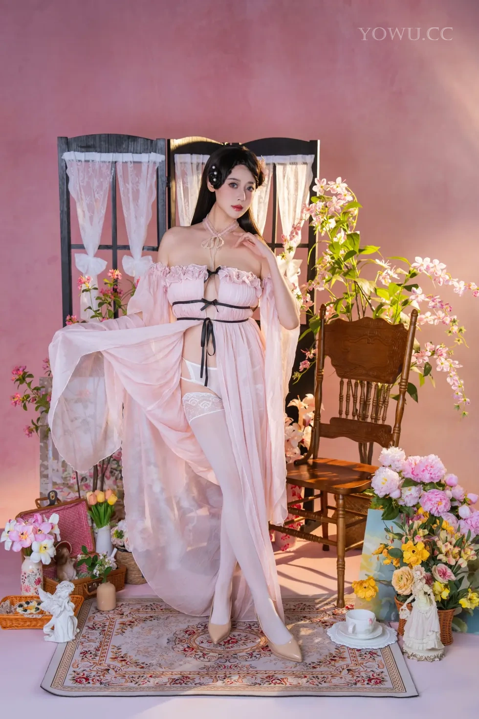 奈汐酱nice 《粉红茶事》唯美古风写真在线欣赏