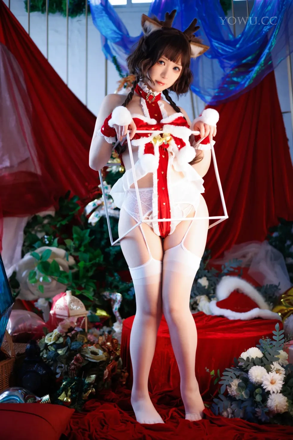 网红Coser 樱落酱w 圣诞小鹿萌趣Cosplay写真集