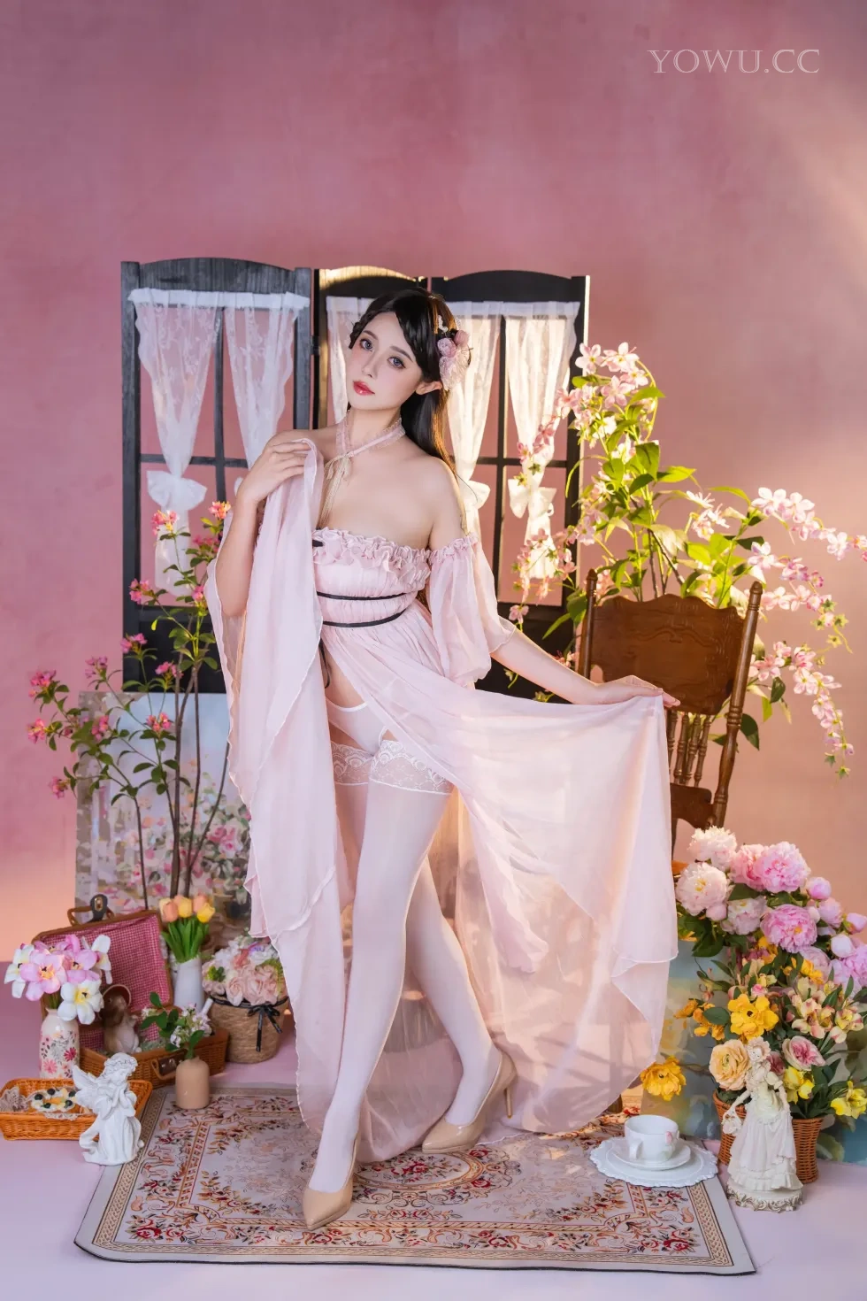 奈汐酱nice 《粉红茶事》唯美古风写真在线欣赏