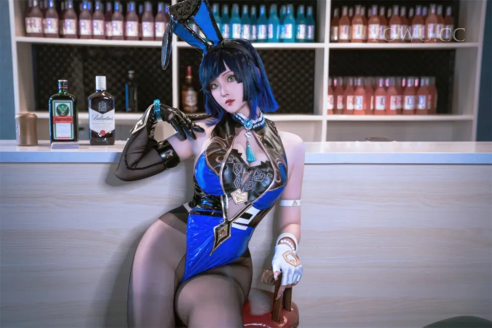 Natsuko夏夏子Cosplay原神夜兰 黑丝兔娘御姐风