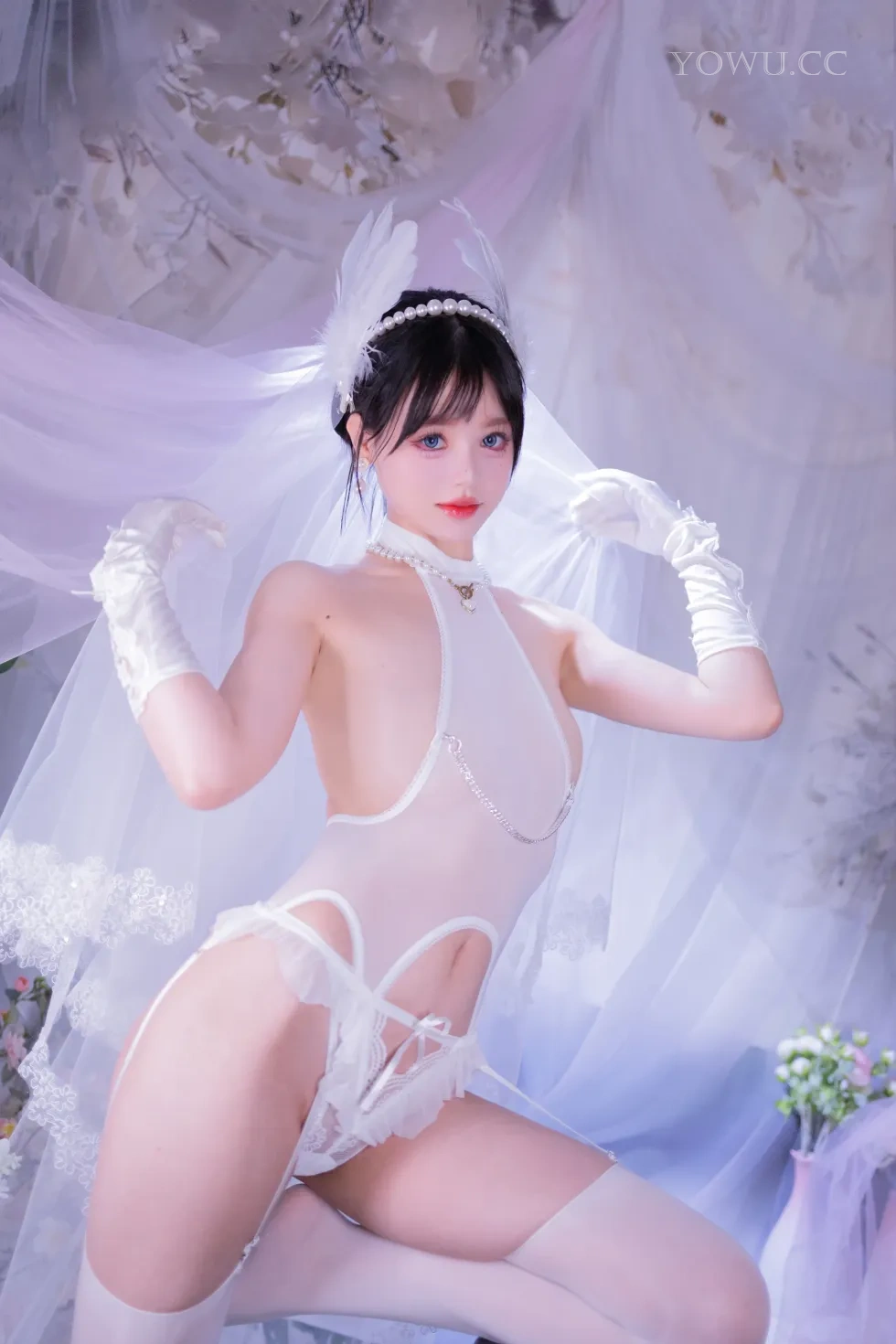 星黛鹿鹿i白丝花嫁Cosplay梦幻写真在线欣赏